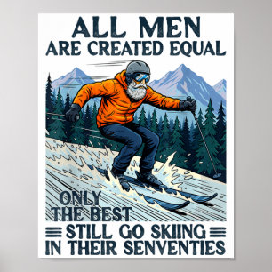 Affiche Skieur faisant du ski pour son 70e anniversaire le