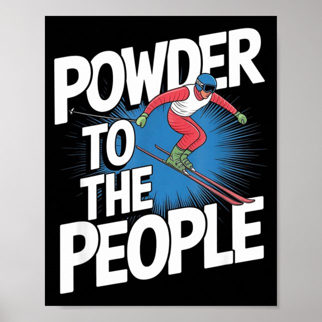 Affiche Skieur freeride - poudre pour le monde  (Devant)