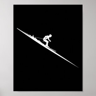 Affiche Skieur Freestyle Descente Ski Extrême Hiver Spo