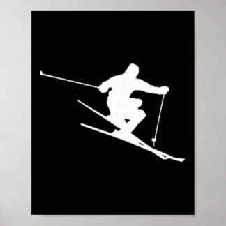 Affiche Skieur minimaliste Ski Freestyle Apres Ski Hiver