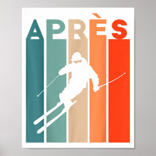 Affiche Skieur ski rétro vintage skieur rétro vintage aprè