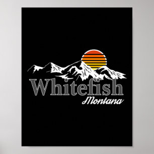 Affiche Skiing Whitefish Montana Amoureux de la Montagne