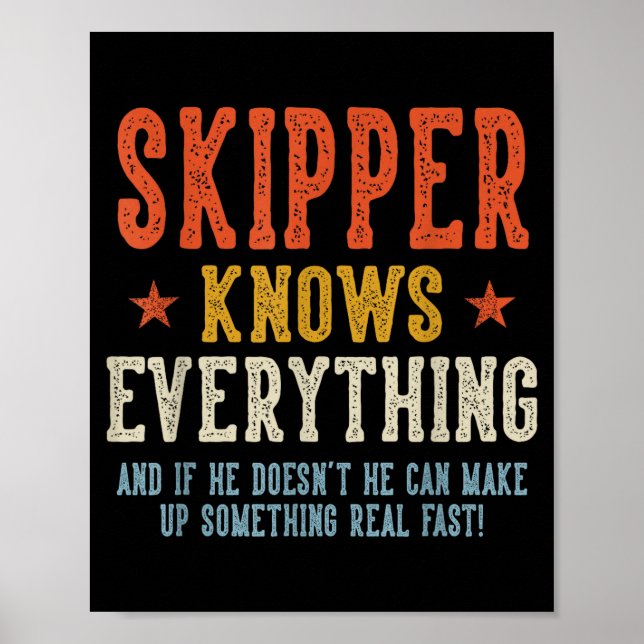 Affiche Skipper sait tout père jour rétro (Devant)