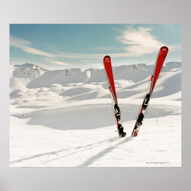 Affiche Skis rouges (Devant)