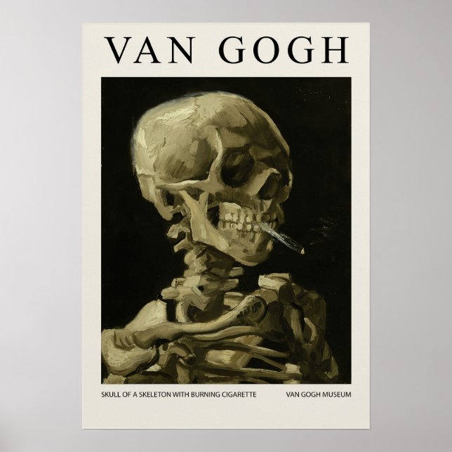 Affiche Skull Of A Skeleton With Burning Cigarette Blossom (Devant)