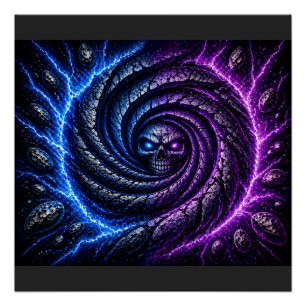 Affiche Skull Vortex Fire vs Ice – Optique Hypnoti