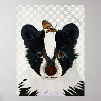 AFFICHE SKUNK & BUTTERFLY