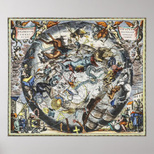 Affiche Sky Constellations Carte Vintage