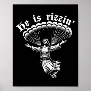 Affiche Sky Diving Sky Diver Jésus Christ Rizzin Pâques Pa