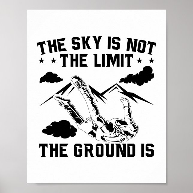 Affiche Skydive Hobby | Idée cadeau de parachute Skydiving (Devant)