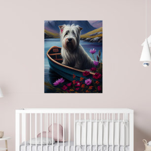 Affiche Skye Terrier sur une pagaie : une aventure Pittore