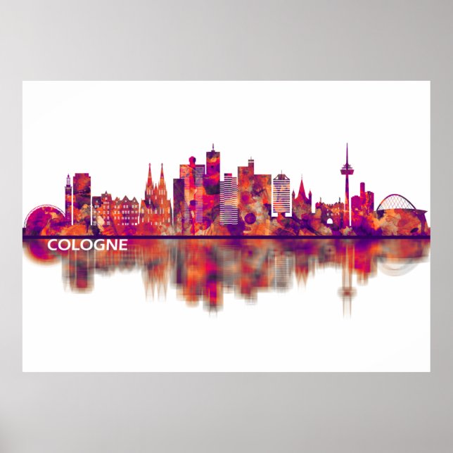 Affiche Skyline Allemagne de Cologne (Devant)