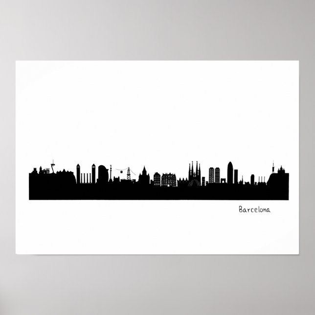 Affiche Skyline Barcelone (Devant)