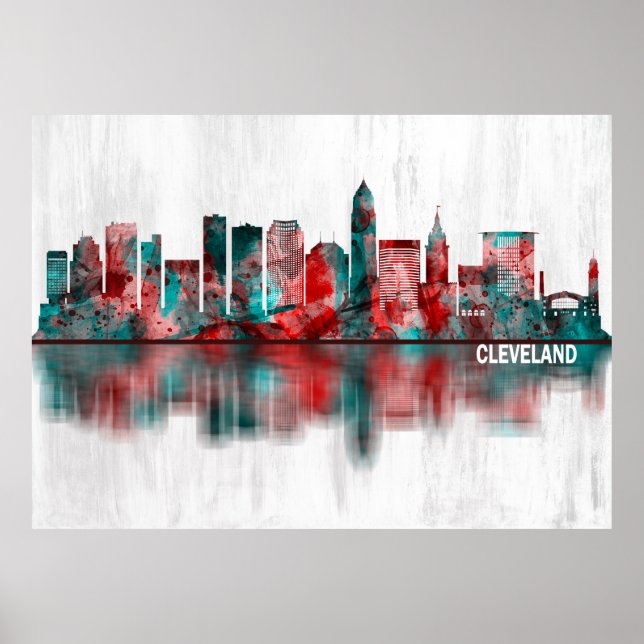 Affiche Skyline Cleveland Ohio (Devant)