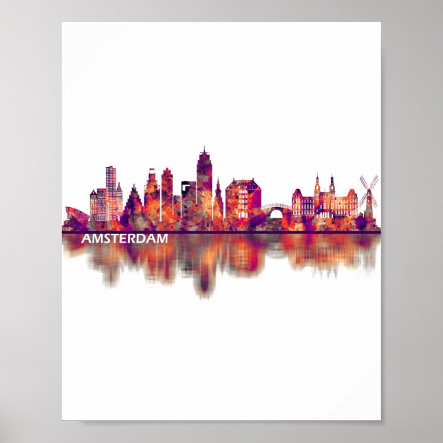 Affiche Skyline d'Amsterdam (Devant)