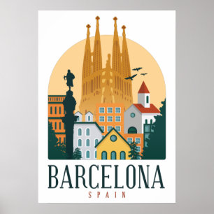 Affiche Skyline de Barcelone
