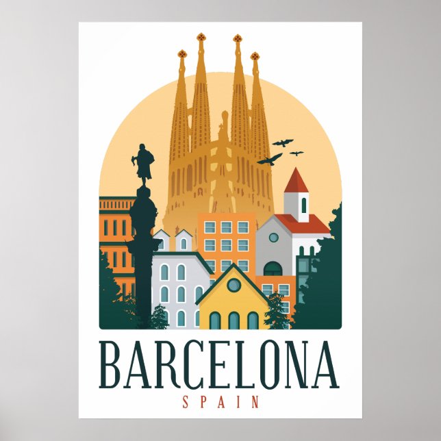 Affiche Skyline de Barcelone (Devant)