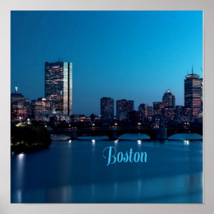 Affiche Skyline de Boston Massachusetts City