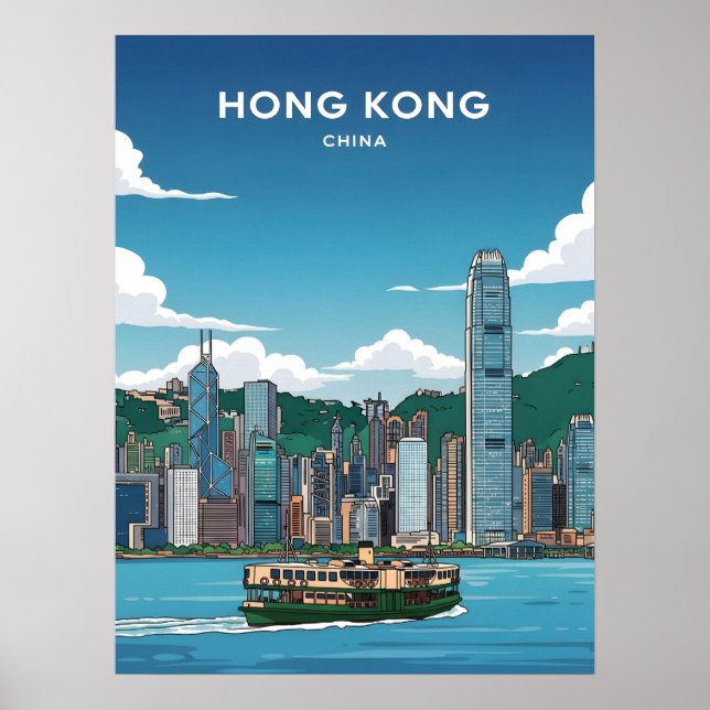 Affiche Skyline de Hong Kong (Devant)