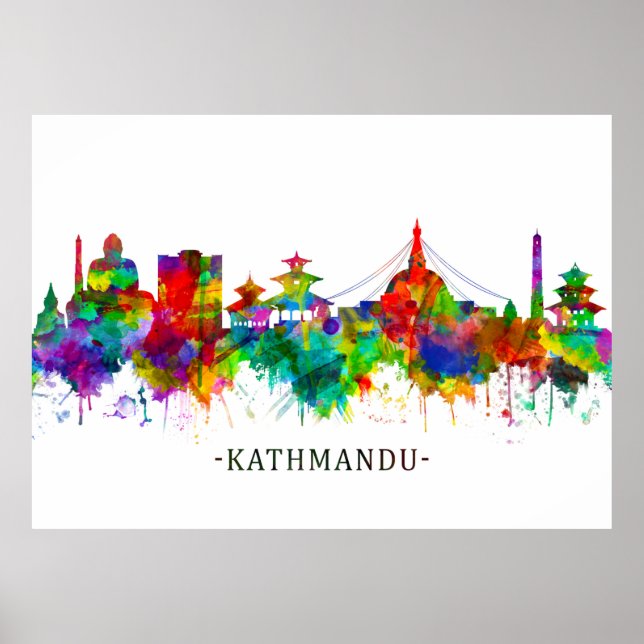 Affiche Skyline de Katmandou (Devant)