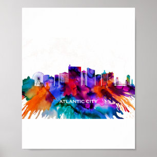 Affiche Skyline de la ville d'Atlantique