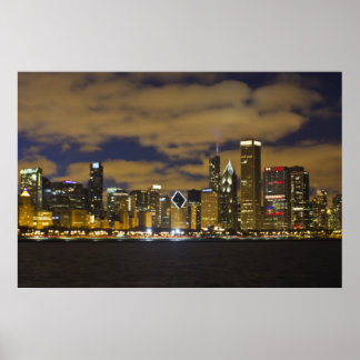 Affiche Skyline de nuit de Chicago