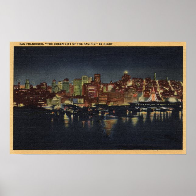Affiche Skyline de nuit de "La ville reine de (Devant)