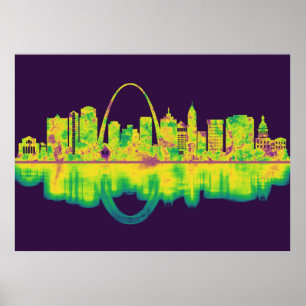 Affiche Skyline de Saint-Louis Missouri