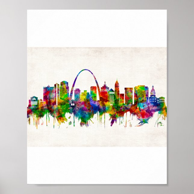 Affiche Skyline de Saint-Louis Missouri (Devant)