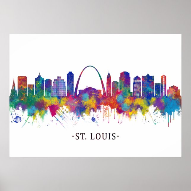 Affiche Skyline de Saint-Louis Missouri (Devant)