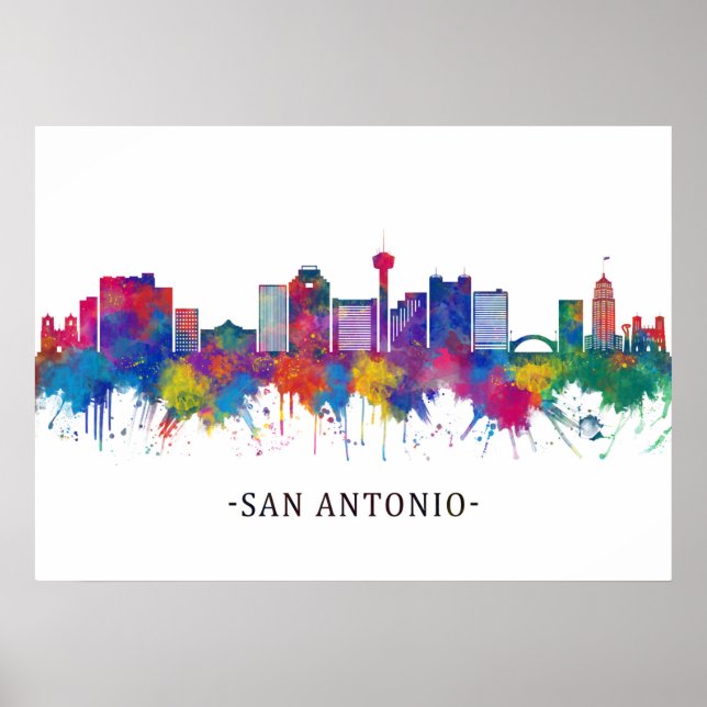 Affiche Skyline de San Antonio (Devant)