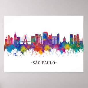 Affiche Skyline de São Paulo Brésil