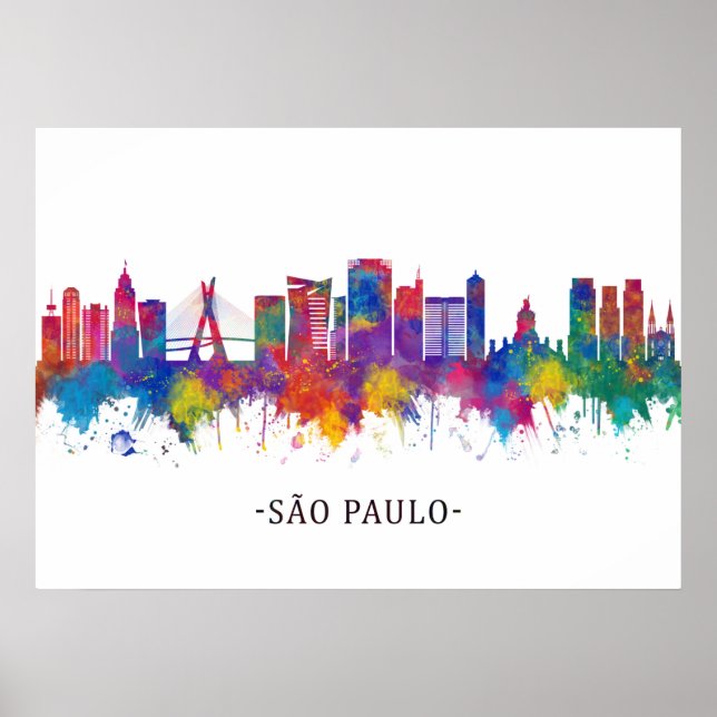Affiche Skyline de São Paulo Brésil (Devant)