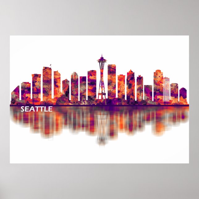 Affiche Skyline de Seattle (Devant)