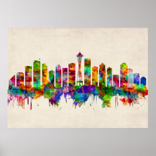 Affiche Skyline de Seattle Washington