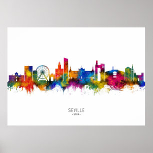 Affiche Skyline de Séville Espagne