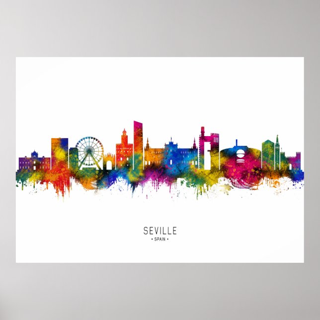 Affiche Skyline de Séville Espagne (Devant)