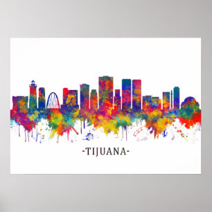Affiche Skyline de Tijuana Mexico
