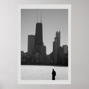 Affiche skyline d'hiver, chicago