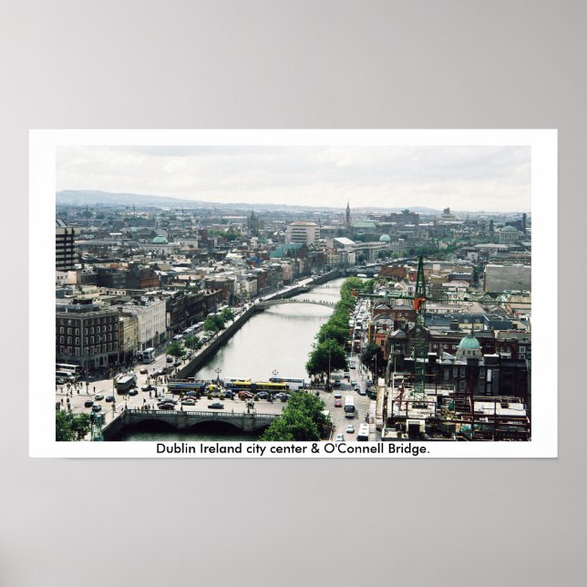 Affiche Skyline du centre-ville de Dublin Irlande (Devant)