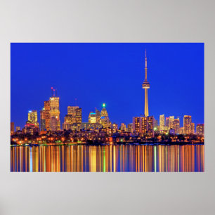 Affiche Skyline du centre-ville de Toronto la nuit