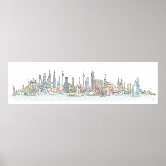 Affiche Skyline du monde (Devant)