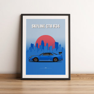 Affiche Skyline GTR R34