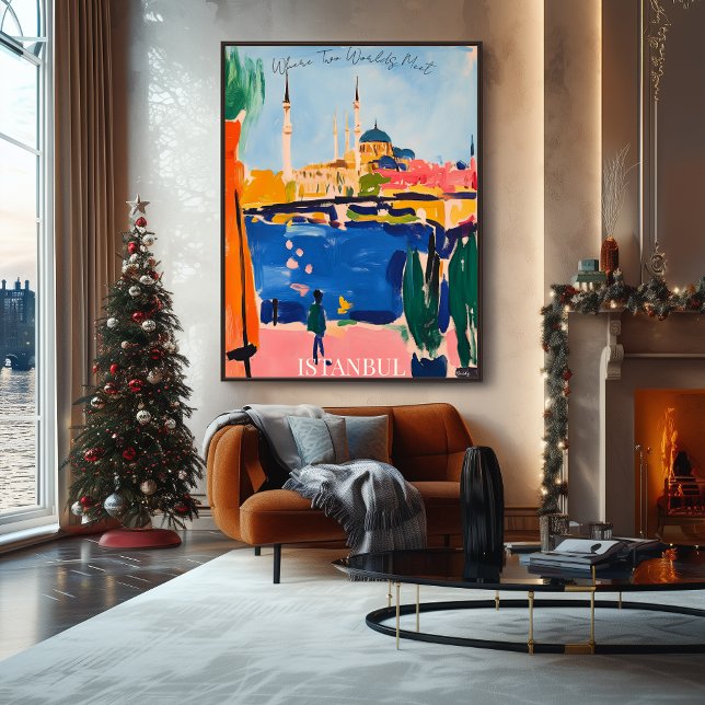 Affiche Skyline Istanbul avec Waterfront dans Fauvist Art (Créateur téléchargé)