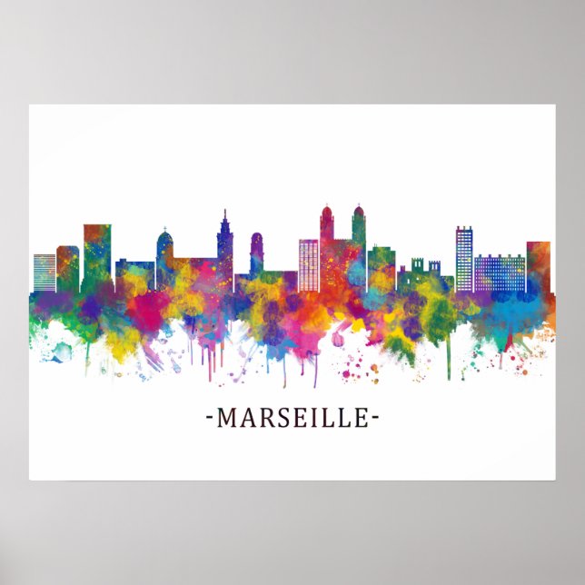 Affiche Skyline Marseille France (Devant)