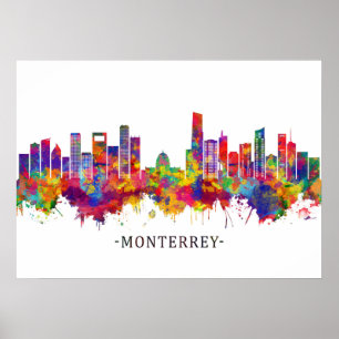 Affiche Skyline Monterrey Mexico