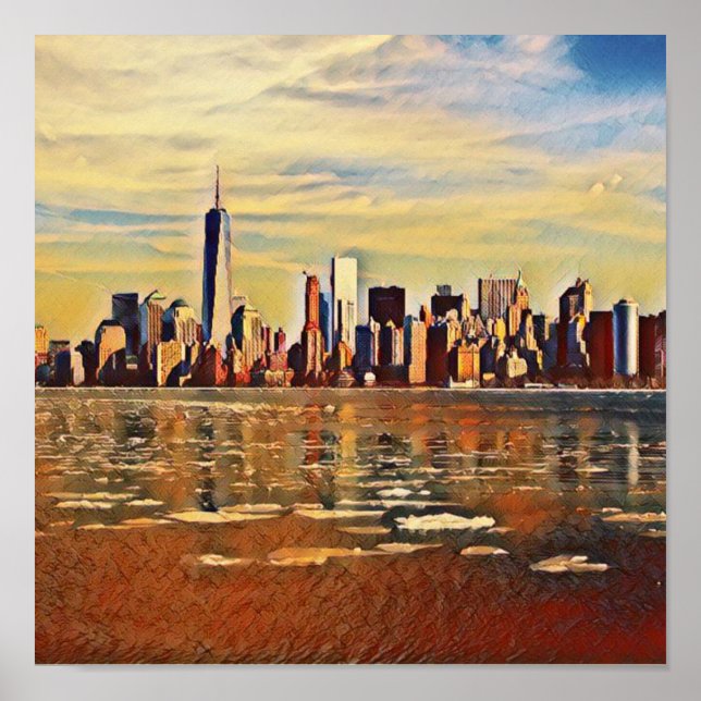 Affiche Skyline New York Abstrait (Devant)