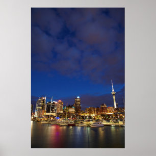 Affiche Skyline nocturne d'Auckland