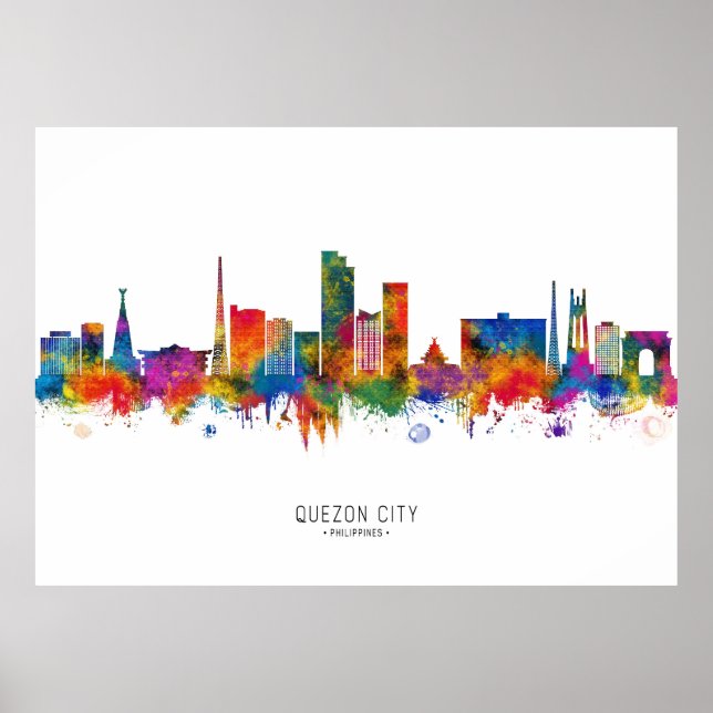 Affiche Skyline Quezon City Philippines (Devant)