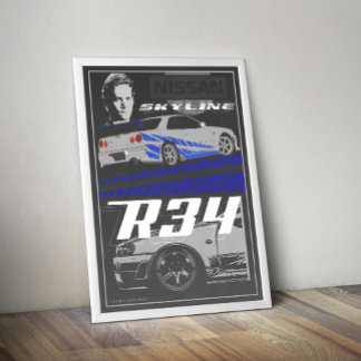 Affiche Skyline R34 Rapide et furieux
